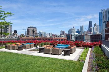 Private terrace area, sundeck fountains, and landscaped river walk - chicago's only backyard in the sky!